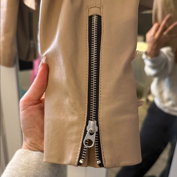 Mackage Tan Lambskin Leather Moto Jacket - Picture 11 of 16